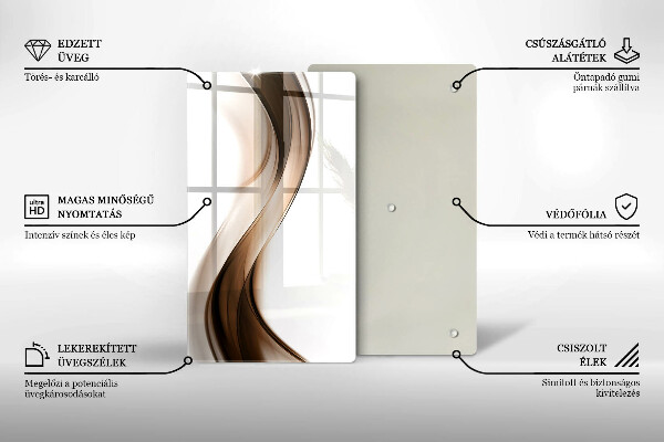 Planche à découper verre Lignes brunes abstraites