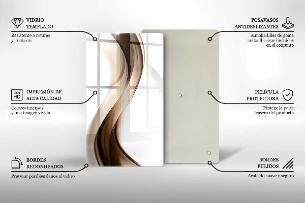 Planche à découper verre Lignes brunes abstraites