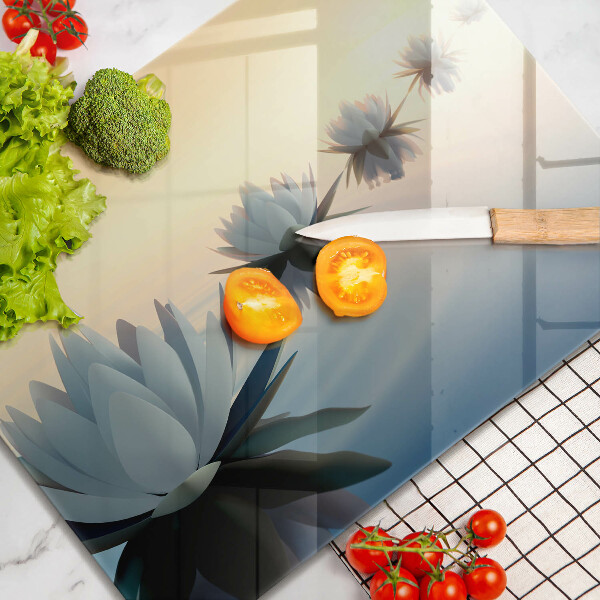 Protège plaque de cuisson Fleurs de lys sur l'eau