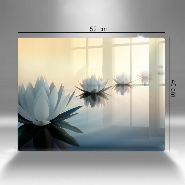 Protège plaque de cuisson Fleurs de lys sur l'eau