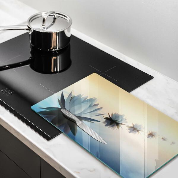 Protège plaque de cuisson Fleurs de lys sur l'eau