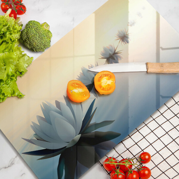 Protège plaque de cuisson Fleurs de lys sur l'eau