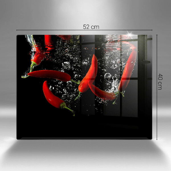 Protège plaque de cuisson Piments dans l'eau