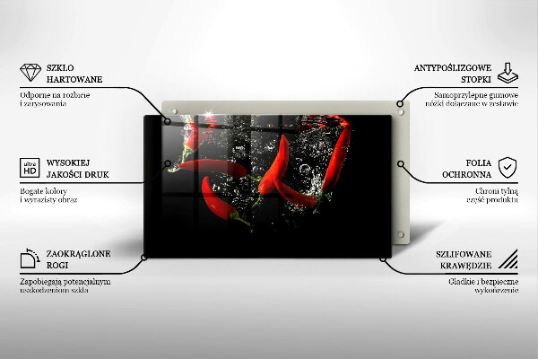 Protège plaque de cuisson Piments dans l'eau