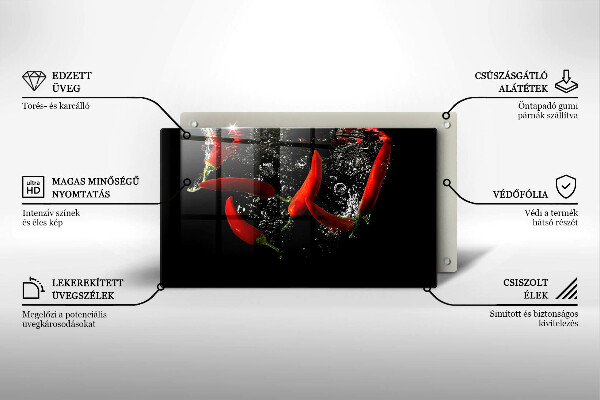 Protège plaque de cuisson Piments dans l'eau