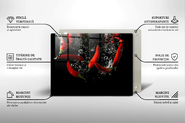 Protège plaque de cuisson Piments dans l'eau