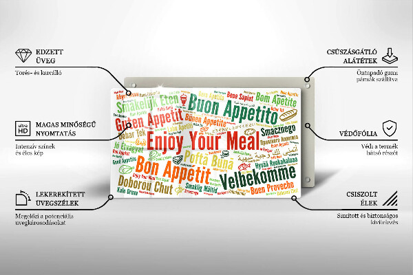 Protège plaque de cuisson Sous-titres Bon appétit langues