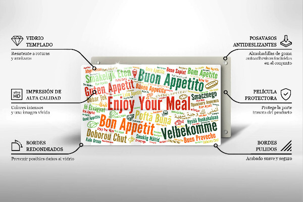 Protège plaque de cuisson Sous-titres Bon appétit langues