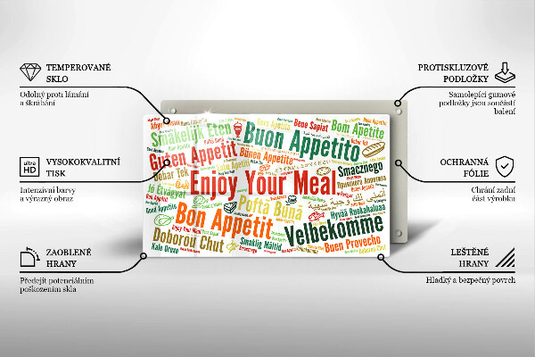 Protège plaque de cuisson Sous-titres Bon appétit langues