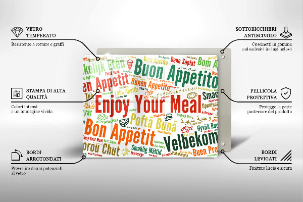 Protège plaque de cuisson Sous-titres Bon appétit langues