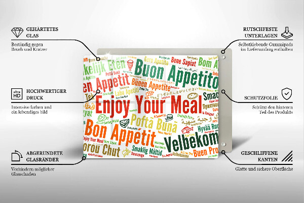 Protège plaque de cuisson Sous-titres Bon appétit langues