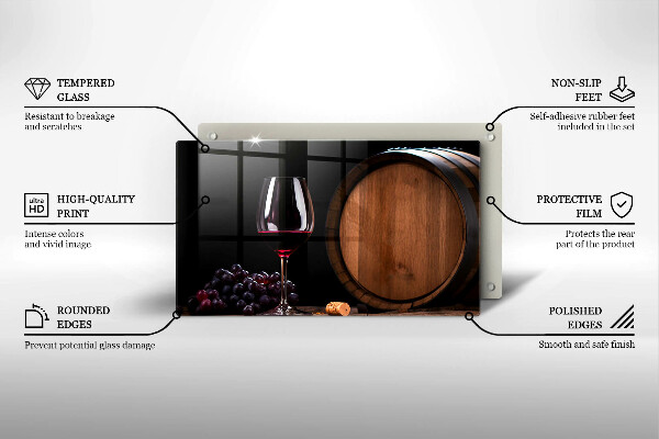 Protège plaque de cuisson Verre à vin en tonneau