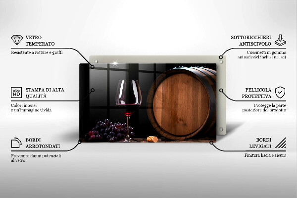 Protège plaque de cuisson Verre à vin en tonneau