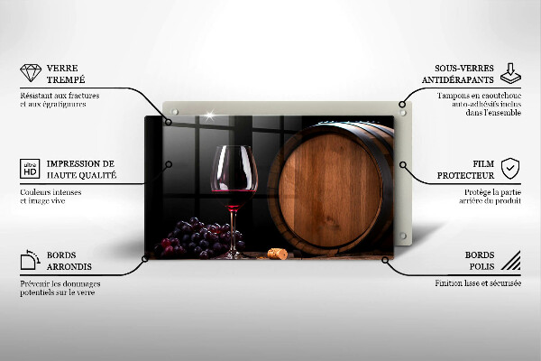 Protège plaque de cuisson Verre à vin en tonneau