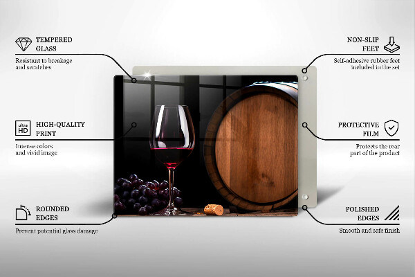 Protège plaque de cuisson Verre à vin en tonneau