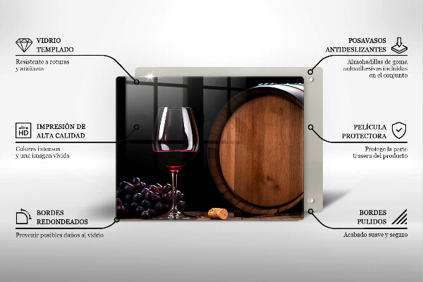 Protège plaque de cuisson Verre à vin en tonneau