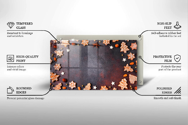 Protège plaque de cuisson Noël en pain d'épice