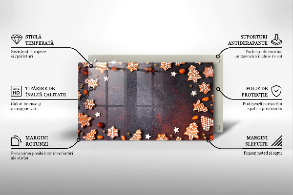 Protège plaque de cuisson Noël en pain d'épice