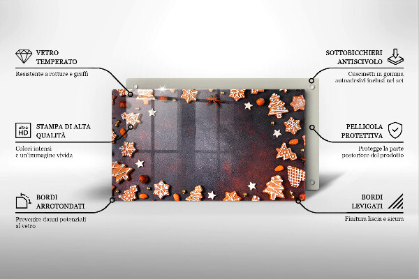 Protège plaque de cuisson Noël en pain d'épice