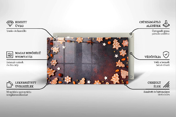 Protège plaque de cuisson Noël en pain d'épice