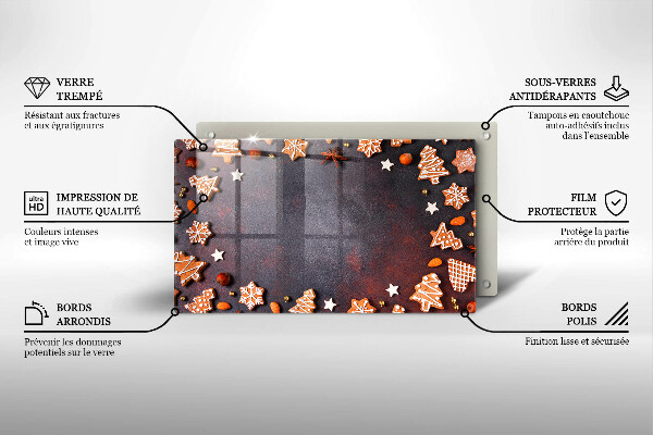 Protège plaque de cuisson Noël en pain d'épice