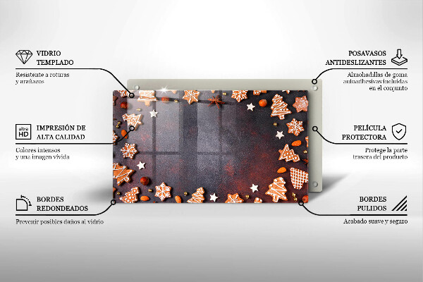 Protège plaque de cuisson Noël en pain d'épice