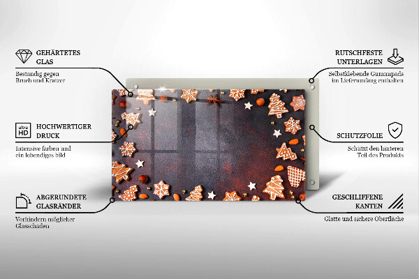 Protège plaque de cuisson Noël en pain d'épice