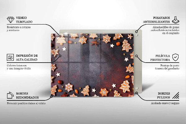 Protège plaque de cuisson Noël en pain d'épice