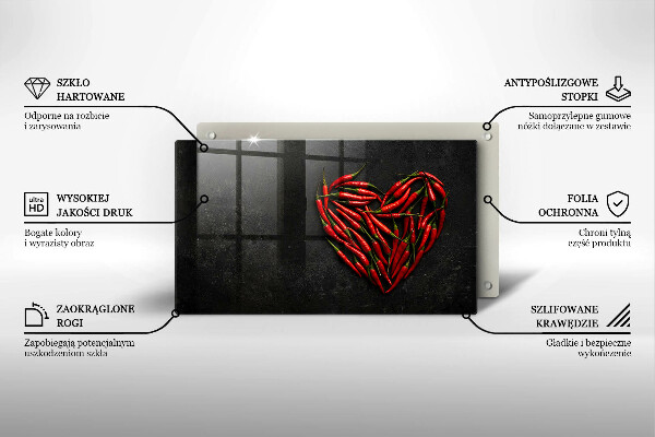 Protège plaque de cuisson Coeur de piment