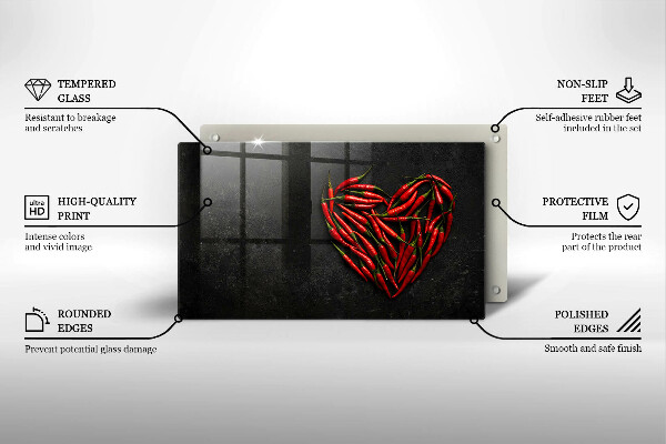 Protège plaque de cuisson Coeur de piment