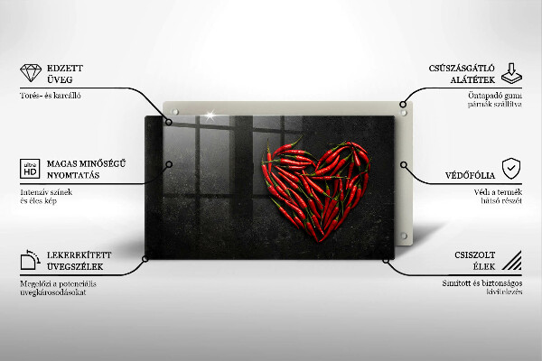 Protège plaque de cuisson Coeur de piment