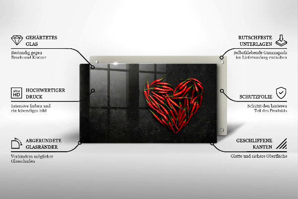 Protège plaque de cuisson Coeur de piment