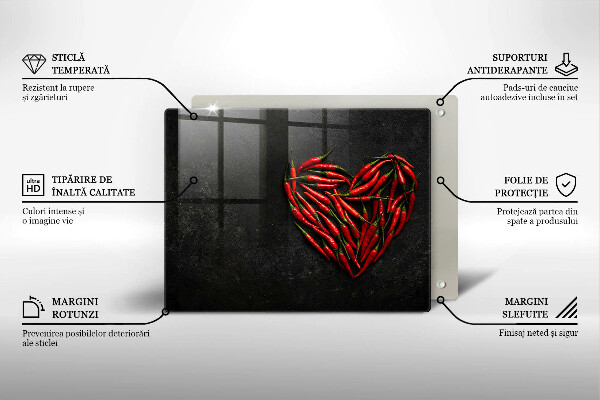 Protège plaque de cuisson Coeur de piment