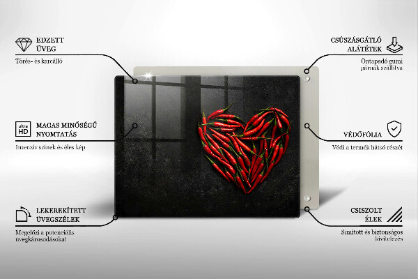 Protège plaque de cuisson Coeur de piment