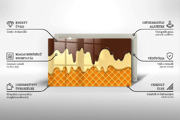 Protège plaque de cuisson Illustration de cornet de crème glacée