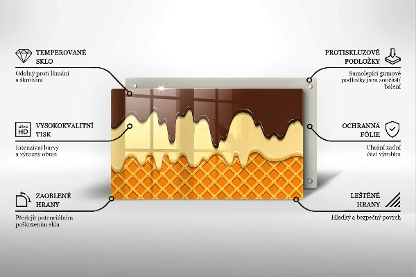 Protège plaque de cuisson Illustration de cornet de crème glacée