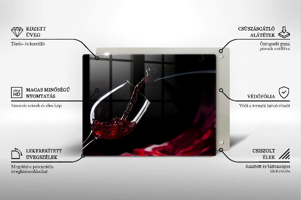 Protège plaque de cuisson Un verre de vin rouge