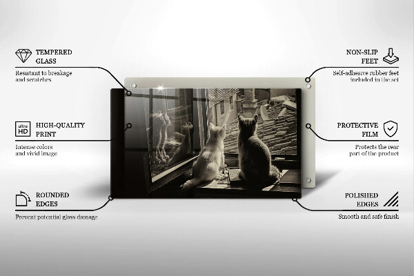 Protège plaque de cuisson Ville et fenêtre des chats