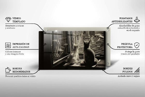 Protège plaque de cuisson Ville et fenêtre des chats