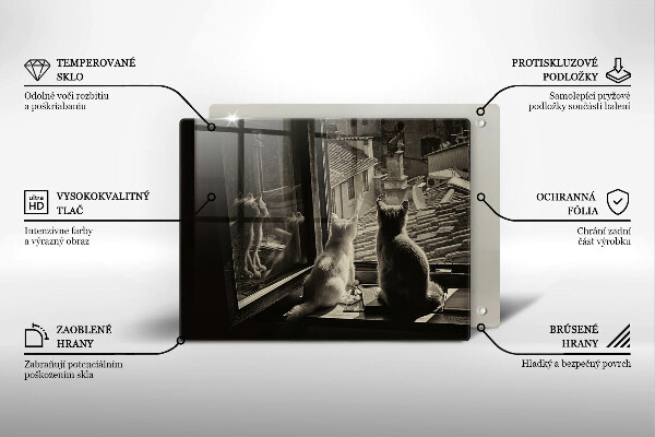 Protège plaque de cuisson Ville et fenêtre des chats