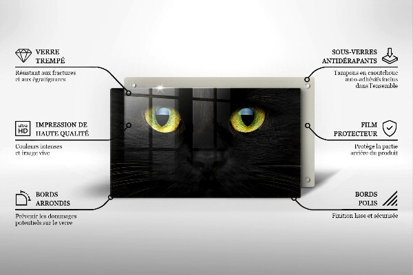 Protège plaque de cuisson Yeux de chat animaux