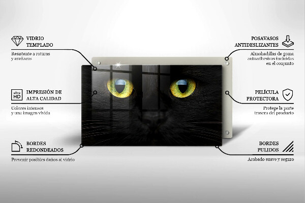 Protège plaque de cuisson Yeux de chat animaux