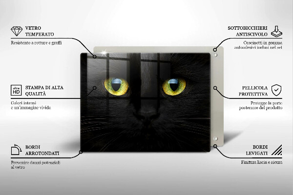 Protège plaque de cuisson Yeux de chat animaux