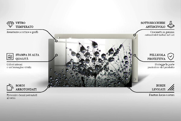 Protège plaque de cuisson Pissenlits et rosée