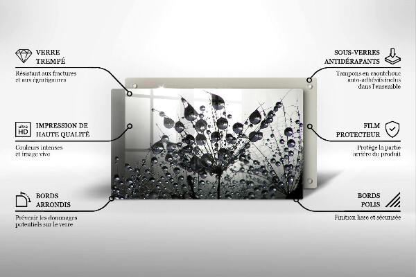 Protège plaque de cuisson Pissenlits et rosée
