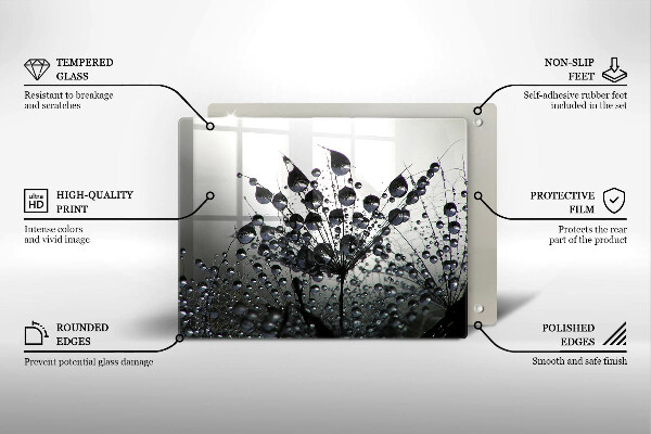 Protège plaque de cuisson Pissenlits et rosée