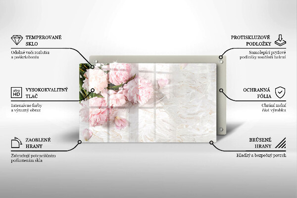 Protège plaque de cuisson Fleurs de roses délicates