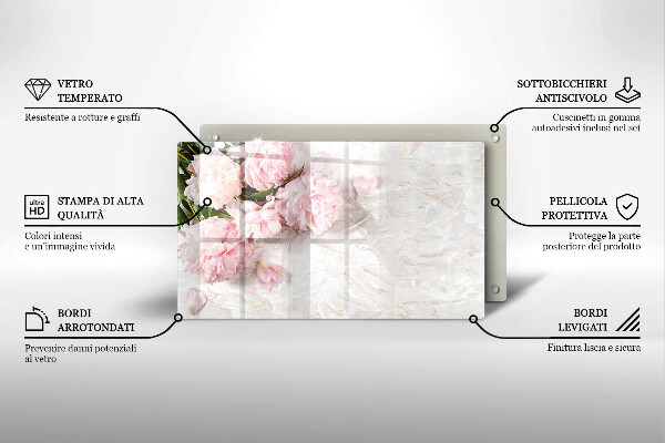 Protège plaque de cuisson Fleurs de roses délicates