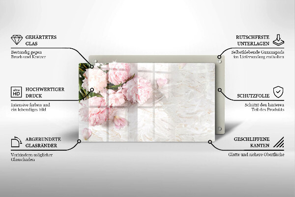 Protège plaque de cuisson Fleurs de roses délicates