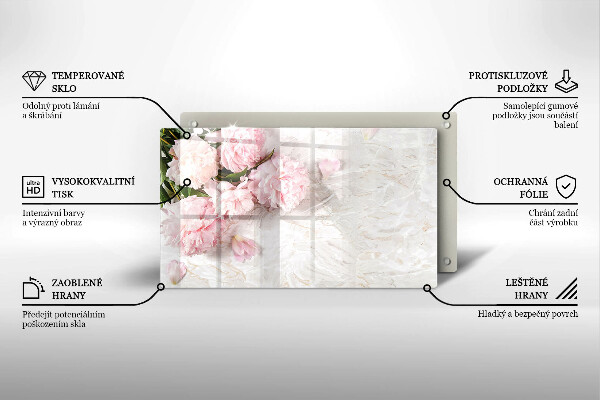 Protège plaque de cuisson Fleurs de roses délicates